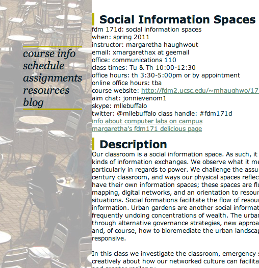 Social Information Spaces – of the classroom, emergencies, the urban garden